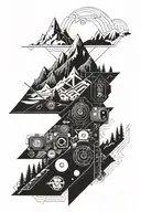 gaming remote laptop editing interface mountain peace your mind    tattoo design idea