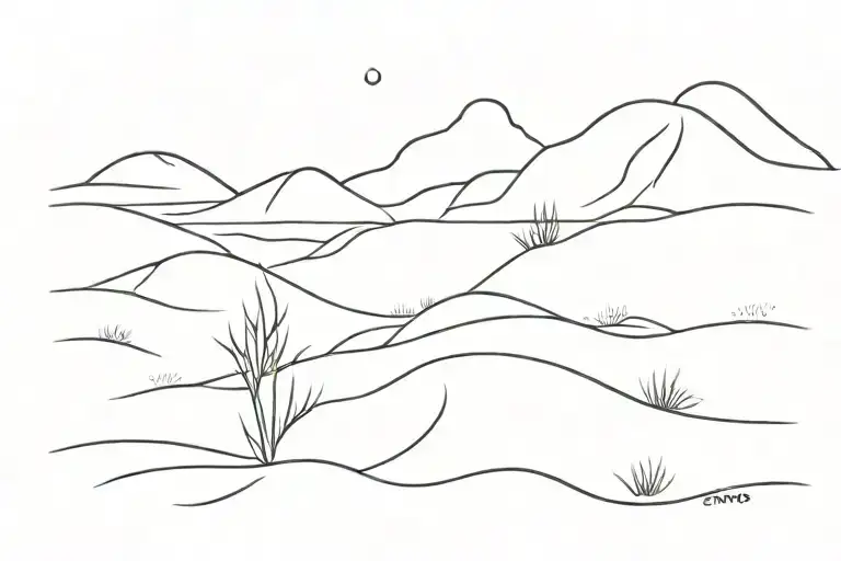 Sand dunes tattoo design idea