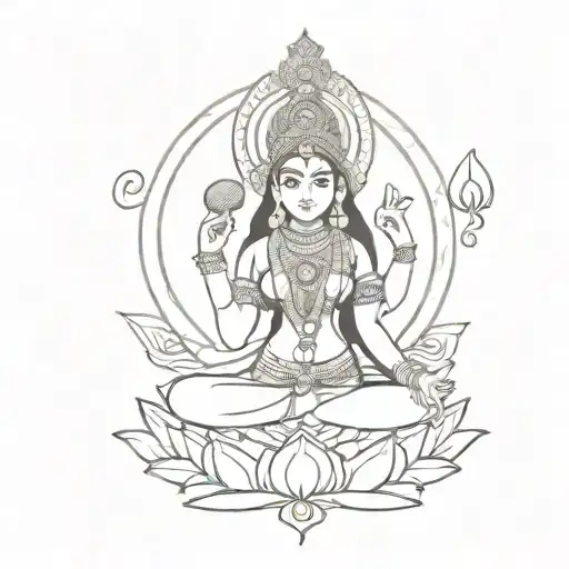 goddess lakshmi tattoo design idea