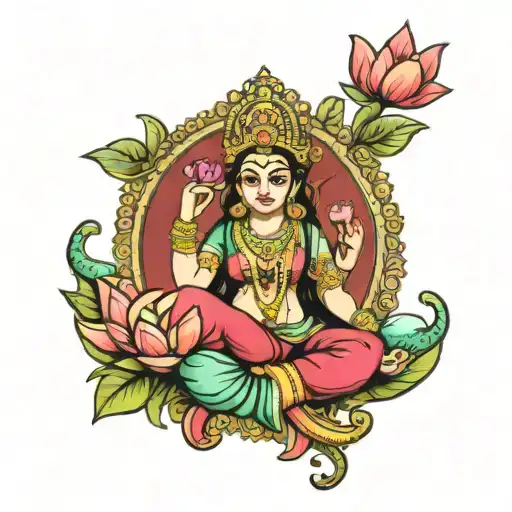 goddess lakshmi tattoo design idea