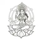 goddess lakshmi tattoo design idea