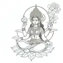 goddess lakshmi tattoo design idea