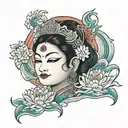 goddess lakshmi tattoo design idea