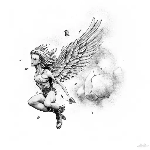 icarus falling tattoo design idea