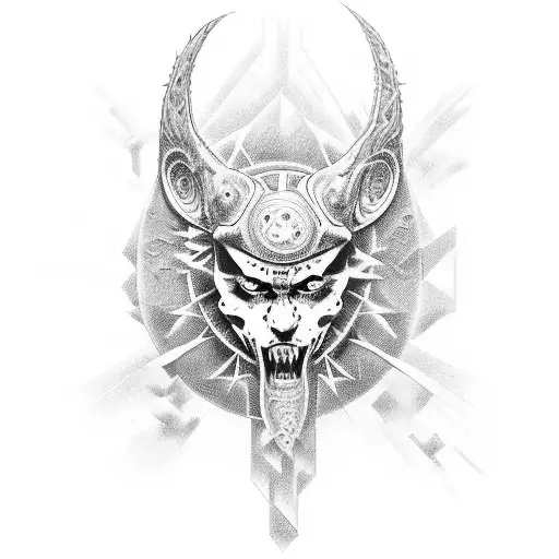 A surreal artwork combining elements of video games, pro-wrestling, and psychedelic metal tattoo design idea