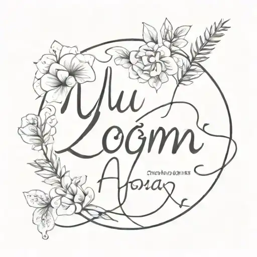 Nyomi and Logan & Amber names tattoo design idea