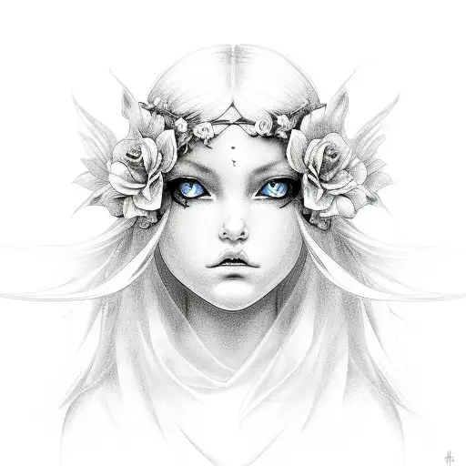 Back to Back Angelic sister: Innocence, flowers, serenity, gentle, light. Demon sister: Attitude, flames, bold, edgy, da tattoo design idea