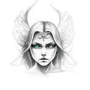 Angelic sister: Innocence, flowers, serenity, gentle, light. Demon sister: Attitude, flames, bold, edgy, dark, dynamic.  tattoo design idea