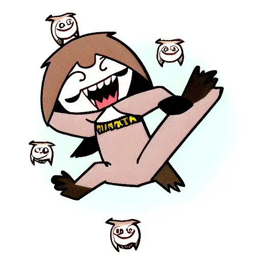 a sloth fighting siren head tattoo design idea