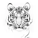 tiger full body flames tattoo design idea