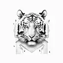 tiger full body flames tattoo design idea