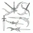 I would like a dagger inspired by the AZRIEL character in the book a court of mist anf fury.  the dagger would be slende tattoo design idea
