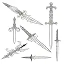 I would like a dagger inspired by the AZRIEL character in the book a court of mist anf fury.  the dagger would be slende tattoo design idea
