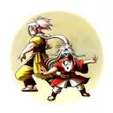 jiraiya from naruto and rayleigh from one piece  tattoo design idea