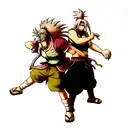 jiraiya from naruto and rayleigh from one piece  tattoo design idea