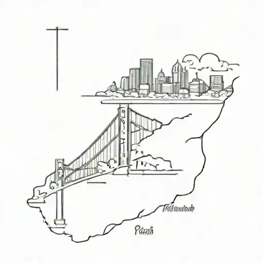 combined symbolism of Pittsburgh Pennsylvania and Perth Australia  tattoo design idea