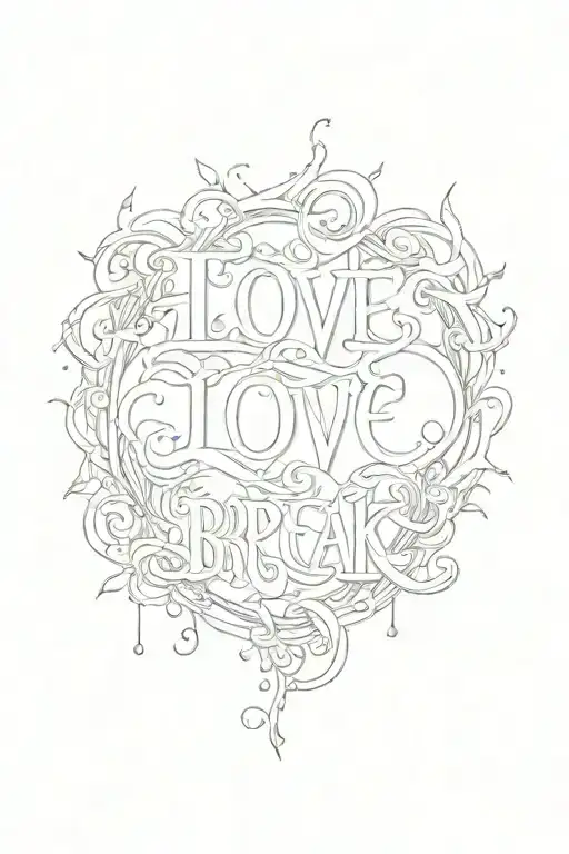 Love break with Persian font tattoo design idea