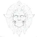 mictlantecuhtli on tha under whorld tattoo design idea