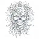 mictlantecuhtli on tha under whorld tattoo design idea