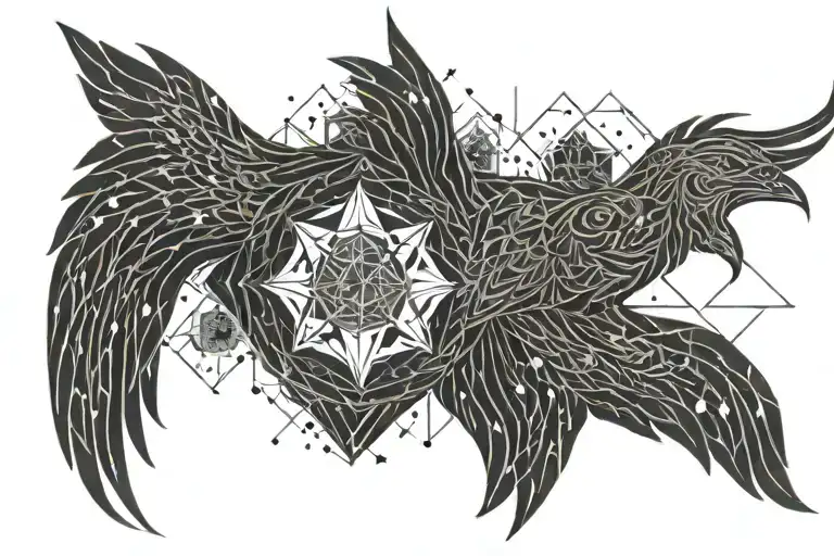 galactic phoenix rising into milky way tattoo design idea