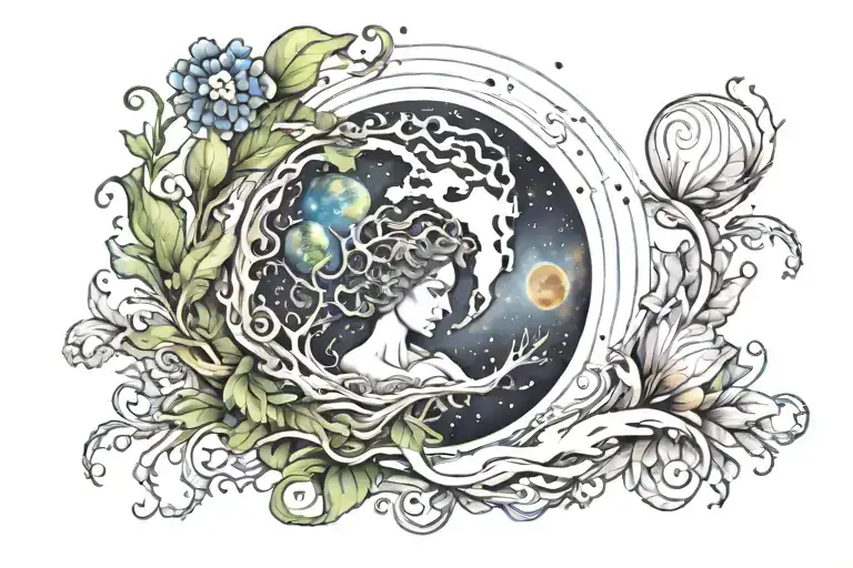 cosmic Mother Earth  tattoo design idea