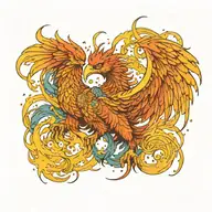 cosmic colorful majestic phoenix rising from ashes into  colorful  hyper realistic galaxy, gears  tattoo design idea