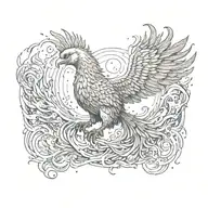 cosmic colorful majestic phoenix rising from ashes into  colorful  hyper realistic galaxy, gears  tattoo design idea
