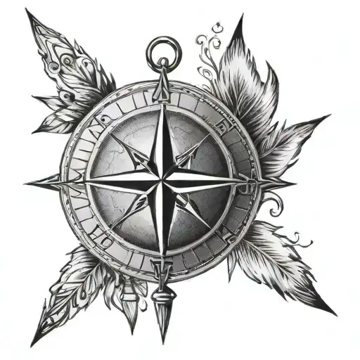 compass thats says "not all who wander are lost" tattoo design idea