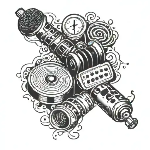 recorder-music  and baking and brother and mom  tattoo design idea