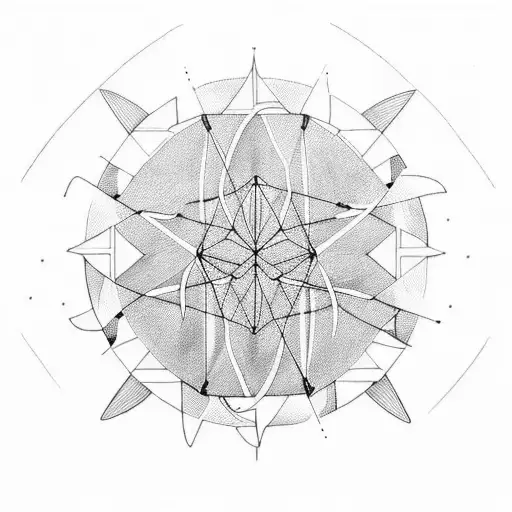 a geometric bicyle tattoo with outdoor elements tattoo design idea