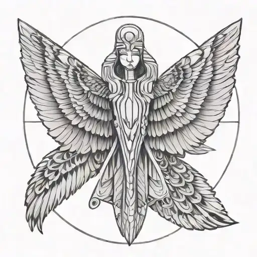goddess isis wings tattoo design idea