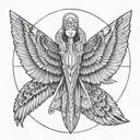 goddess isis wings tattoo design idea