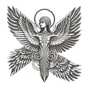 goddess isis wings tattoo design idea