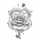 Tatoo of a margarita flower with the name “margarita” written within the stem  tattoo design idea