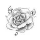 Tatoo of a margarita flower with the name “margarita” written within the stem  tattoo design idea