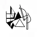 Jazz, architecture, sun, plants, geometry, minimalism, industry, lines tattoo design idea