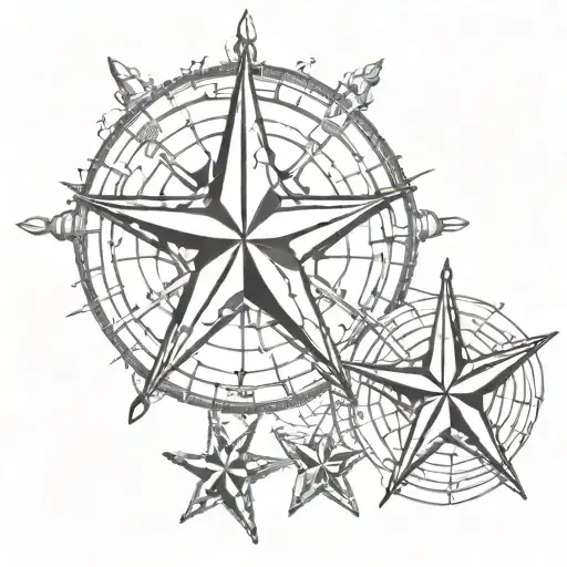 three nautical stars tattoo design idea