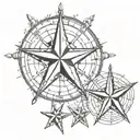 three nautical stars tattoo design idea
