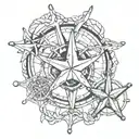 three nautical stars tattoo design idea