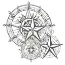 three nautical stars tattoo design idea