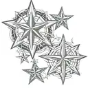 three nautical stars tattoo design idea