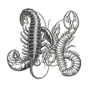 lobster and shrimp fighting each other tattoo design idea
