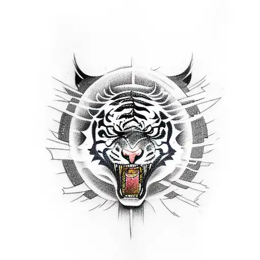 tattoo sketch, tiger, dragon, samurai, strength, symbol, wind, cuts, warrior tattoo design idea