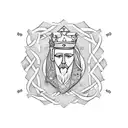 irish king tattoo design idea