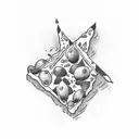 olive pizza tattoo design idea