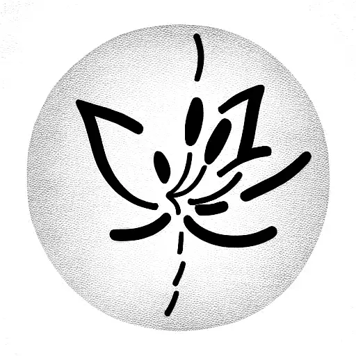 Line art plant unic tattoo design idea