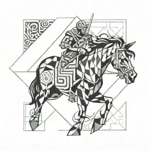 vector 6 quadrant 3 level 4 horsemen tattoo design idea