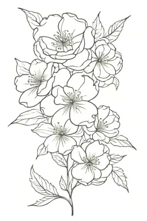 may march August September October November December birth month flower bouquet  tattoo design idea