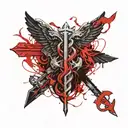 caduceus intertwined tattoo design idea