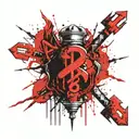 caduceus intertwined tattoo design idea